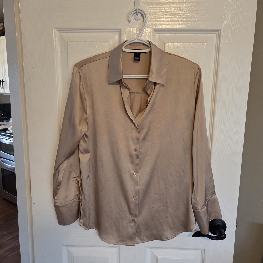 Ambiance Light Tan Button-Down Shirt